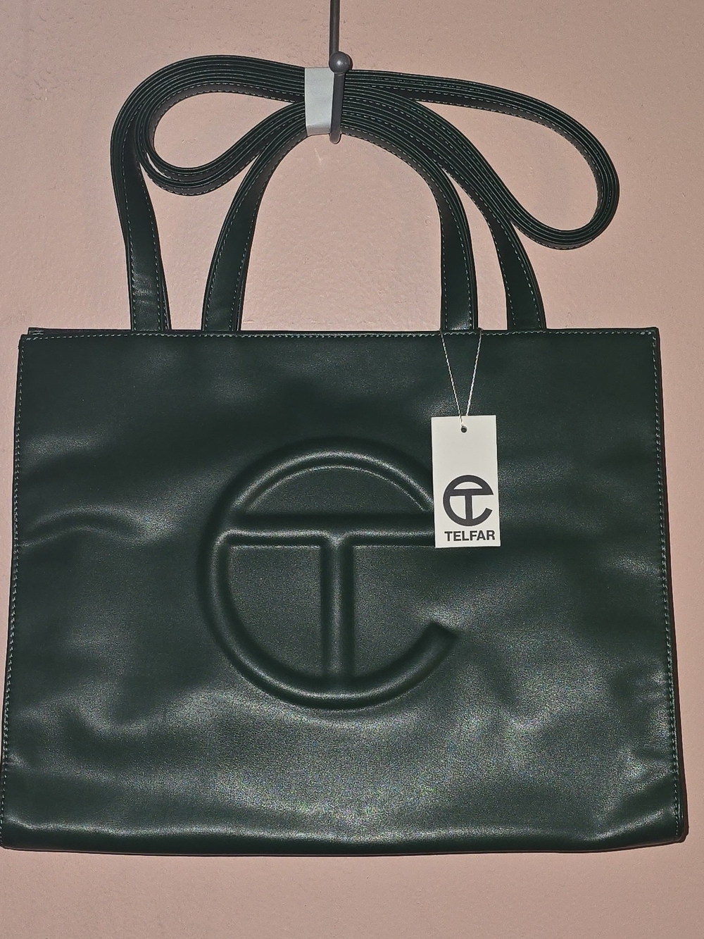 NWT Telfar Medium Shopping Bag Tote - Dark Olive Green (Minor Flaw) W/ Dust Bag
